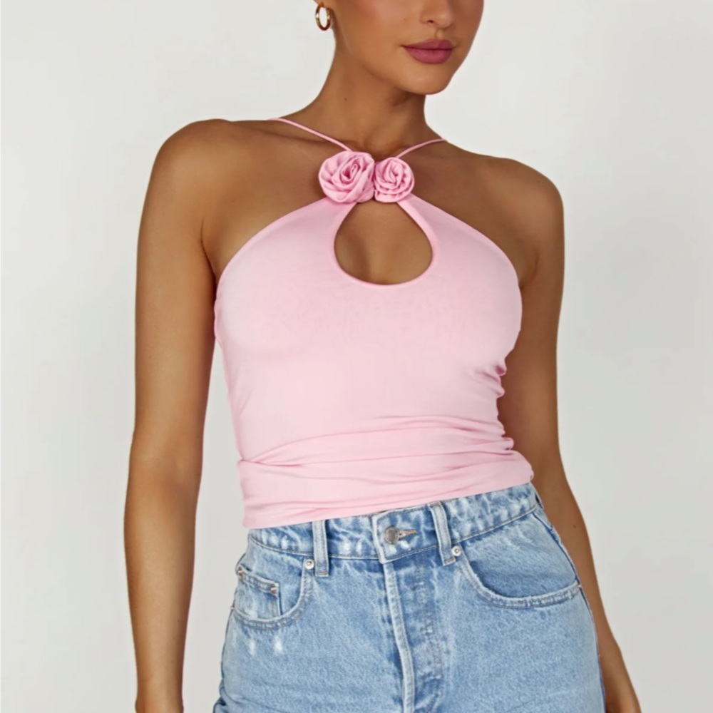Meshki rose halter top